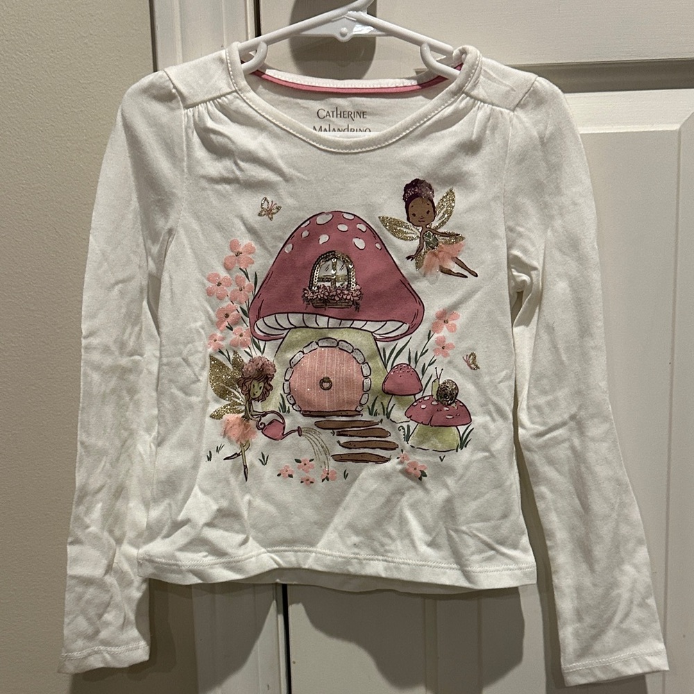 Catherines Kids' Cream Fairy Mushroom Long Sleeve Tee